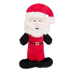 Merry & Bright Nice & Noisy Santa Dog Toy Red Squeaky Thrash Plush‎ Toss Shake